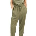 Bar III Satin Jogger Jumpsuit Dusty Olive Size XS Photo 0