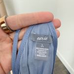 Aerie [] Blue Lace Trim Satin Mini Slip Dress Sleeveless Racerback Size Large L Photo 8