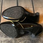Sofft Black Patent Leather Block Heels with Yellow Trim Size 8 Photo 4