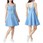 Color Me Courtney Dress Womens 0 Blue Denim Alle Utility Fit And Flare Mini Photo 1