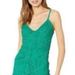 Jack by BB Dakota  Anthropologie Lace Romper Sleeveless Green‎ V-Neck Size 4 Photo 0
