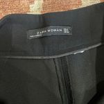 ZARA Womens High Waisted Trouser Dress Pants Wide Leg Black Minimalist Medium Photo 3
