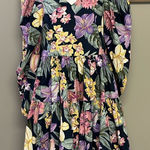 YAS Flower AOP Organic Cotton 3/4 Sleeves Sky Captain Short Dress US(0 Photo 0