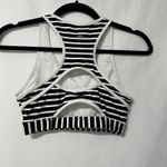 Athleta Black White Striped Wireless Sports Bra Womens XS Athletic Classic Gym Photo 1