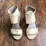 Eileen Fisher • Arts Ankle-Cuff Sandal stone beige wrap heel washed leather Photo 2