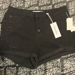 Indigo Rein Womens Black Distressed Cuffs Denim Shorts Juniors 15 Photo 0