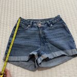 American Eagle AE Blue Demin High Rise Crossover Mom Shorts Sz 00 Cuffed Photo 3