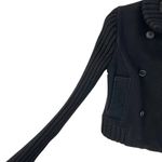 John Varvatos Cropped Pea Coat with Knit Sleeves Black Womens Size Small Photo 5