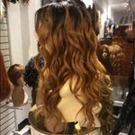 Ombre honey brown Beach Wave SidePart Wig Photo 1