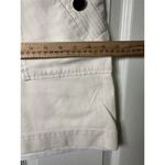 Loft Ann Taylor Pencil Pleated Skirt Cream White Size10 Front Zip Buttons Pocket Photo 3