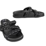 BP  Keaton Flat Slide Sandal Braided Straps Faux Leather Women's 4.5 Photo 0