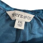 Frye and Co. velvet blouse sleeve tiered midi peasant teal floral dress Blue Size XXL Photo 5