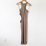 & Other Stories & Other Stories Cut Out Midi Dress in Mole Tan Photo 1