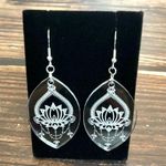 Lotus Flower Lace Mandala Dangle Earrings Photo 0
