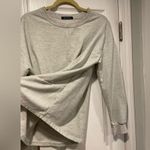 Hippie Chic  Size S Gray Long Sleeve Twist Front Crew Neck Pullover Sweatshirt Photo 5