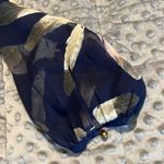 Entro  large womens feather print ruched empire waist with lavender velvet trim Photo 10