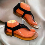 Maurice's  Black Crochet‎ Thong Sandals with Zipper Closure Photo 1