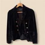 Rachel Zoe  Black Velvet Double Breasted Jacket Small Photo 1
