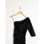 Alieva Dolly Elegant One Sleeve Bodycon Dress Size Small Black Wedding Cocktail Photo 4