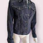 Eddie Bauer Edie Baurer Womens Size Small dark blue/gray Shaped Trucker Button up Denim Jack Photo 10