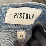 Pistola  High Rise Distressed Straight Leg Raw Hem Jeans in Rutls Blue Size 26 Photo 6