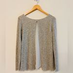 Abercrombie & Fitch Beige Long Sleeve Split Black Top size Small Photo 4