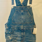 Universal Threads Universal Thread Women Denim Distressed Shortalls Overalls Blue Size 12 Photo 0