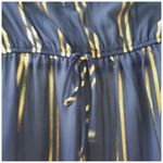 J for Justify  - Juniors Large NWT Stylish Blue and Gold Striped Women's Top Photo 3