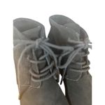 Toms Black Lace Up Wood Stackable Wedge Heeled Bootie Women Sz 7.5 Photo 5