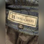 EUC Travis Ayers Blue and Purple Floral Embroidered Button Down Blazer size 16 Photo 8