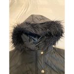 Laundry by Shelli Segal Black Quilted Puffer Coat Jacket Hooded Zip Snap Closure Photo 8