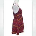 Forever 21  Red Paisley Smocked Abstract Tank Dress Large Photo 5