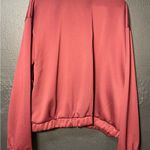 Ashley Stewart  Burgundy and Pink Bomber Jacket Photo 2