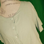 Jams World  Womens Green Short‎ Sleeve Button Down Shirt Blouse XL Photo 2