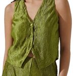 ASTR The Label Plisse Vest Women's Avacado Green Size Large Boho Vacation Photo 0