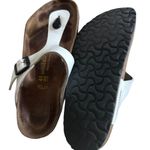 Birkenstock White Leather Thong Sandals Size Women's 10 Men's 8 Photo 3