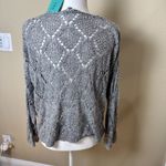 Boutique NWT VERTE  Open Weave Crochet Grey Knit Sweater - S/M Photo 7
