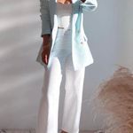 ZARA Sky Blue Flowy Blazer Photo 1