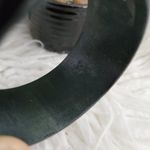 Vintage Green Stained Wood Striped Carved Bracelet Photo 3