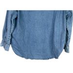 ZARA  Denim Snap Button Down Collard Western Style Long Sleeve Denim Shirt S Blue Photo 5