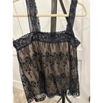 NEW Elegant Plus 1X Black Lace Cami Top Tan Underneath Thick Straps Photo 5