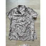 Robbie Bee  Zebra Animal Print 109% Silk 2‎ piece Dress Set Women's Size 10 NWT Photo 5