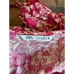 ZARA Red, Pink and White 3/4 Sleeve Crop Top Photo 4