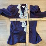 Vintage Scott McClintock Purple Lace Shiny Puff Sleeve Steampunk Jacket Size 10 Photo 2