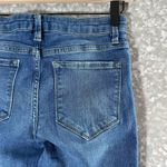 Free People  Medium Wash Raw Ankles Straight Leg Jeans - Size 27 - Mid Rise Waist Photo 5