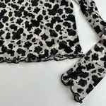 Altar'd State  Sheer Black and White cow print mesh top mock neck Size S layer Photo 0