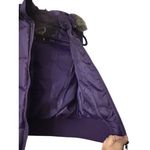 NWOT Women's Small Purple Puffer Vest Faux Fur Hooded Ski Resort Chalet Hiking Photo 9