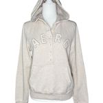 Aeropostale Y2K XL Spell Out Hoodie Sweatshirt Henley Front Juniors Neutral Photo 0