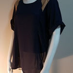 OVI  Blue Leopard Print Blouse (Medium) Photo 0