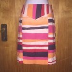 Etcetera Pink, Orange & Navy Striped  Pencil Skirt Size 4 Photo 0